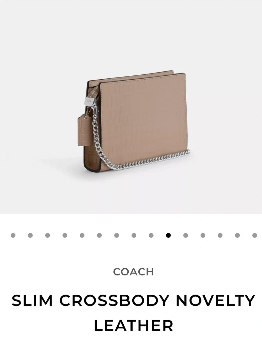 Coach SLIM CROSSBODY NOVELTY LEATHER in stone